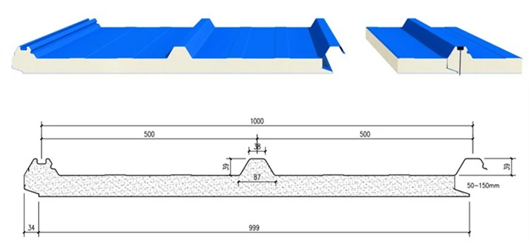 PU roof panels drawing